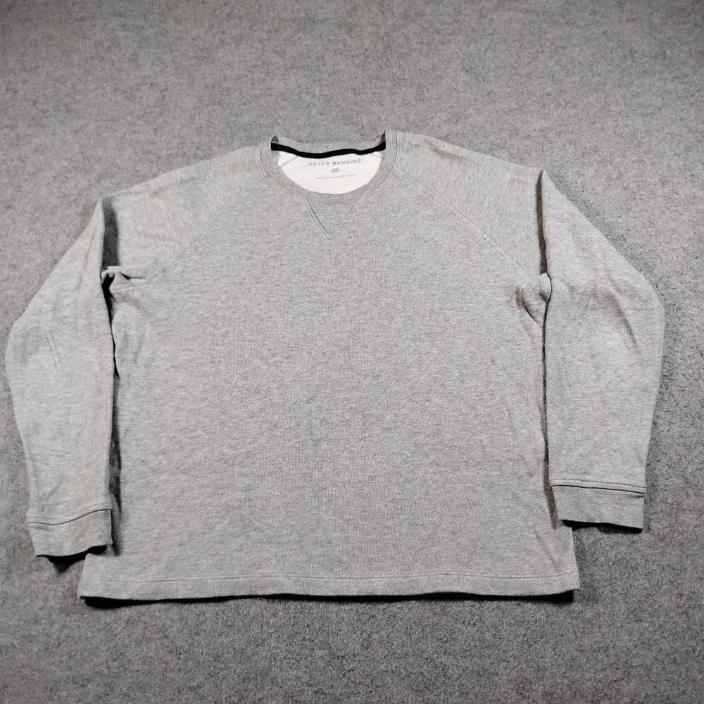 Peter Manning Mens 2X Heather Gray 100% Cotton Raglan Crew Neck Sweatshirt